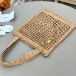 Chloe Summer Banana Tote Bag In Raffia